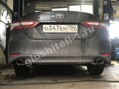 Toyota Camry XV70 разводка выхлопной системы на две стороны